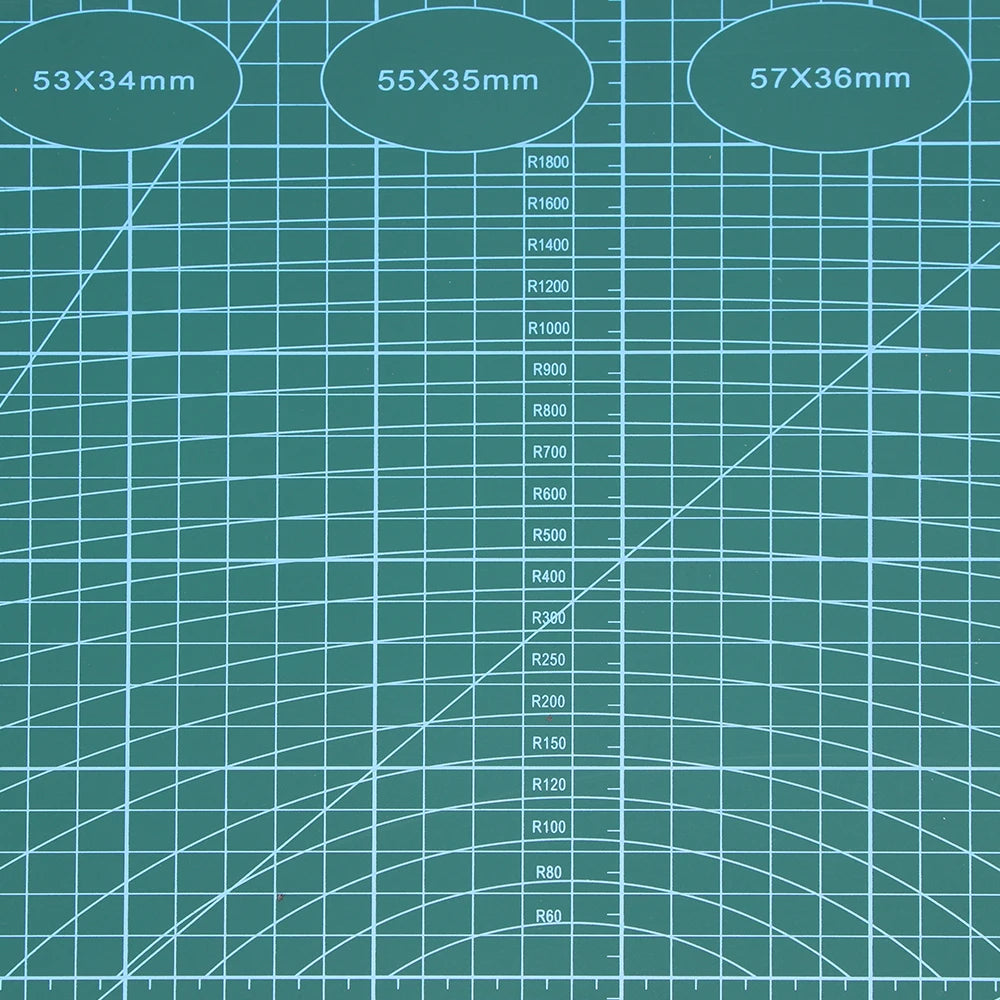 QJH Green PVC Flat Self-Healing Surface Double-Sided Leathercraft Cutting Mats/ Grid Lines/Multiple Shapes
