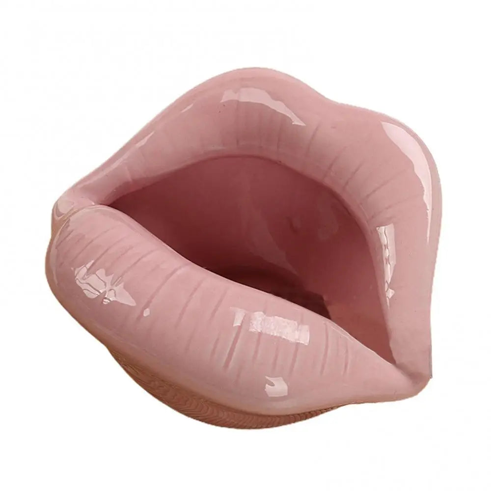 Cute Cigar Ashtray Lips Ceramic Ashtray Creative Flower Pot Trendy Desktop Mouth Ash Tray Statue Home Decoration Boyfriend Gift