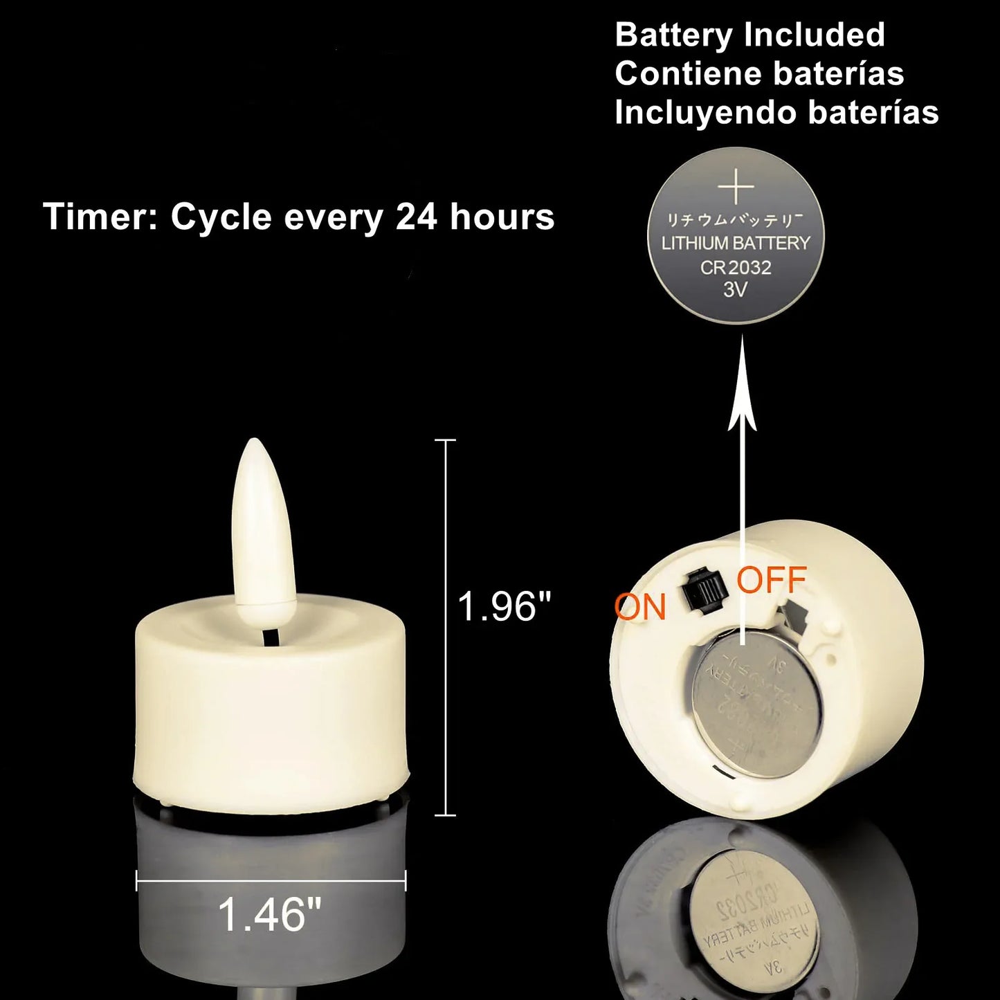 6-12 PCS Set 3D Wick Votive LED Plastic Flameless Flickering Small Round Tea Lights Candles/ Remote Included/ Including Batteries-CR2032 Button Batteries /Colors-Beige/White