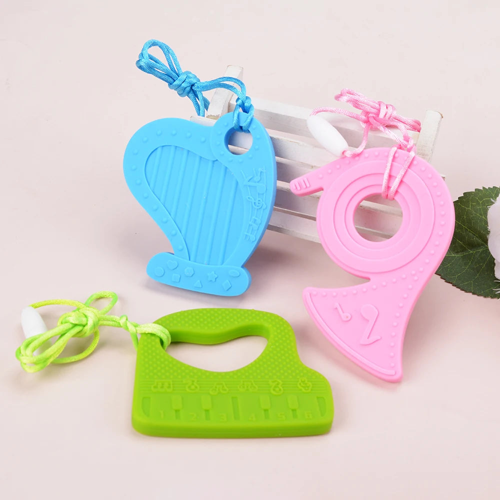 Animal Shaped Baby Silicone Teether Necklaces/Ages: Newborn-3 Years Old/Colors-Multicolor/Brown/Blue/Green/Purple/Pink