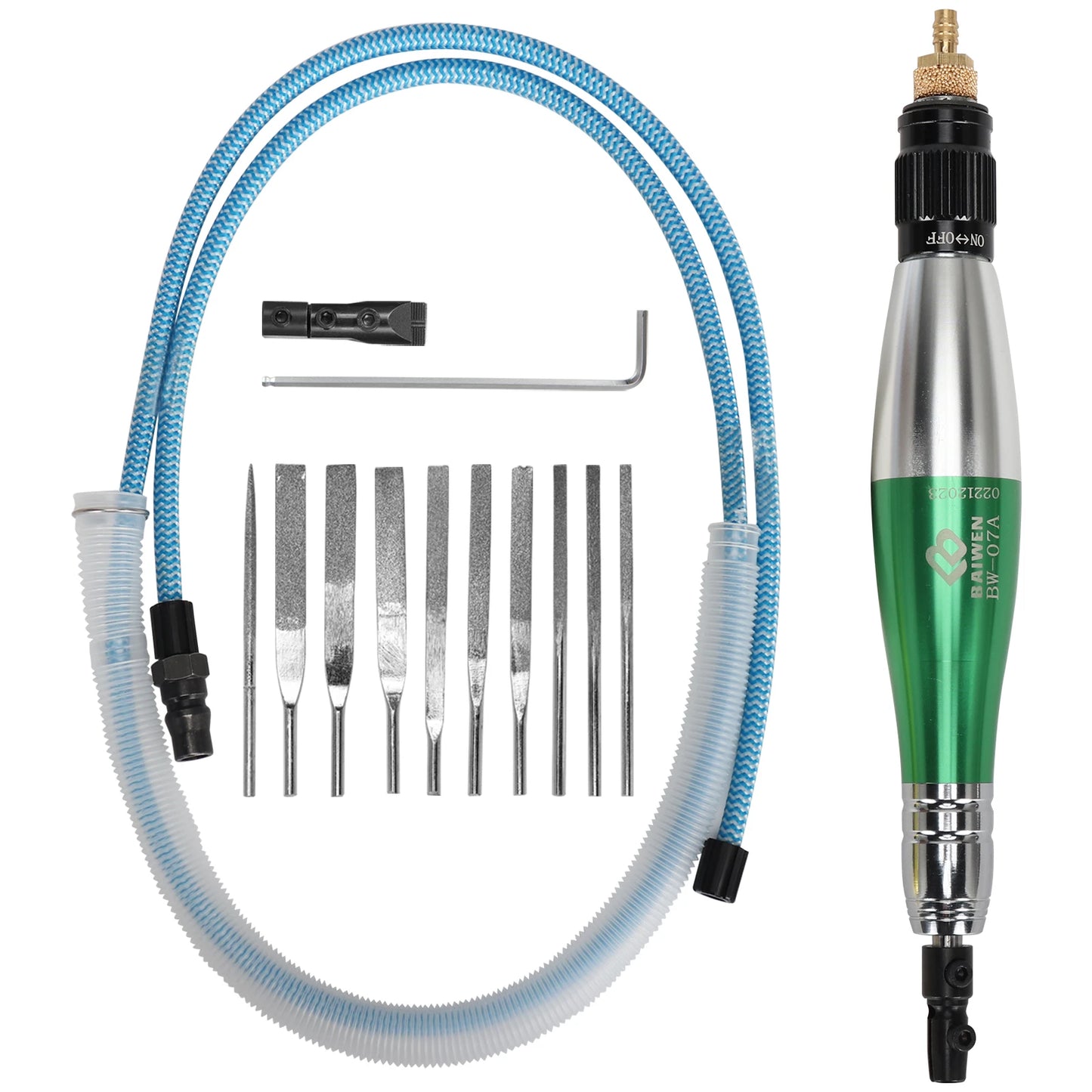 1/8'' Ultrasonic Micro Pneumatic Air Pencil Die Grinder Reciprocating Grinding File for Polishing and Deburring