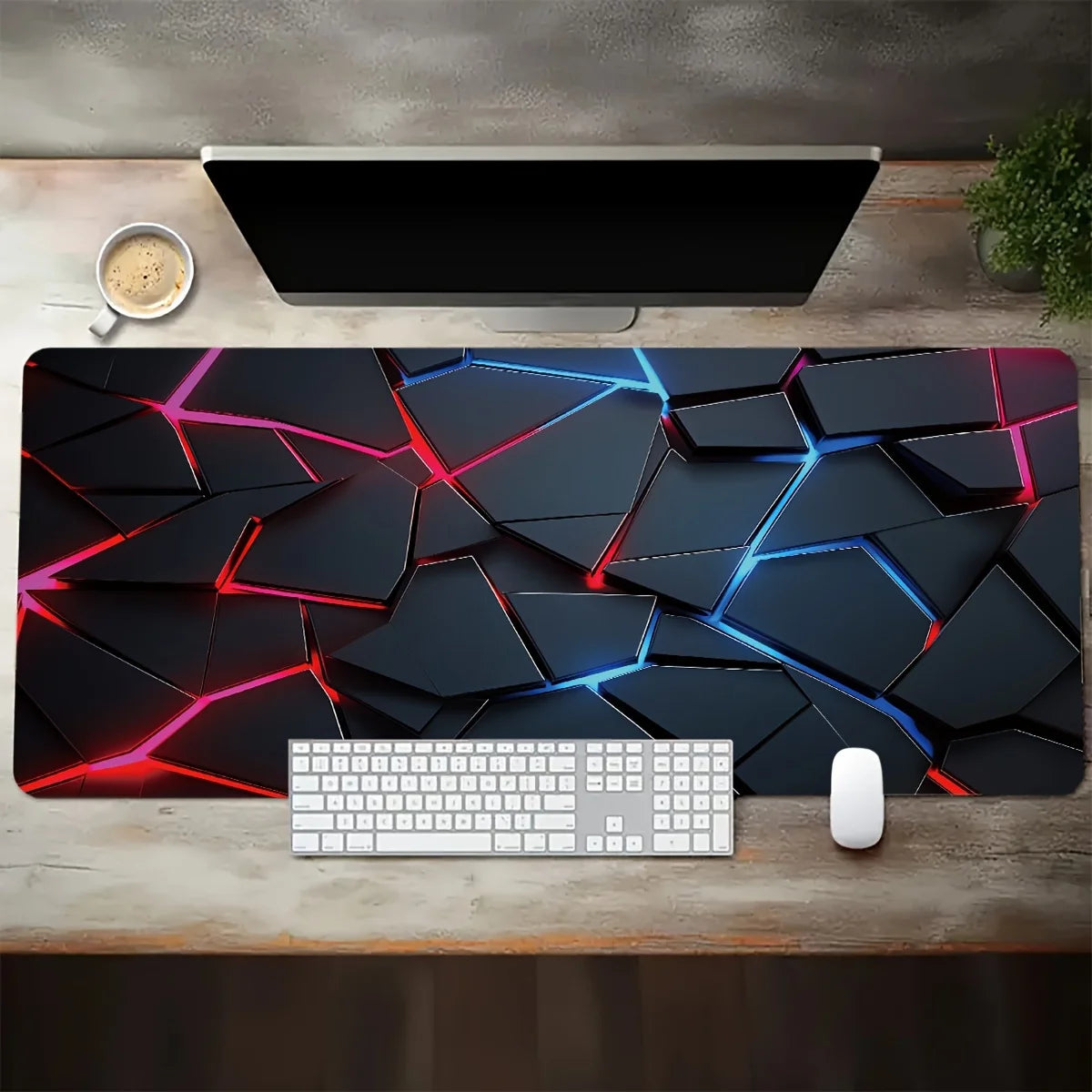 Large Rectangle Non-Toxic Red-Black Gradient Design Breathable Fabric Lycra Smooth Surface Non-Slip Rubber Base Stitched Edges Gaming Laptop-Computer Mouse Pads