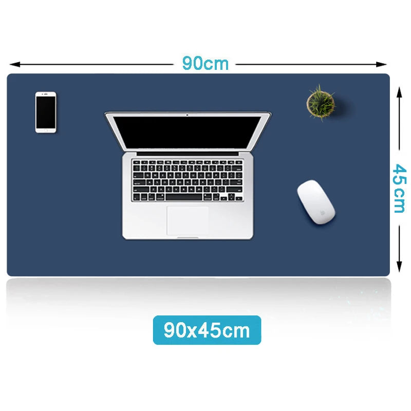 XXL Rectangle PU Leather Mouse Pad For Gaming/Computer Work/Colors-Gray/Blue/Black/Size: 80cm X 40cm