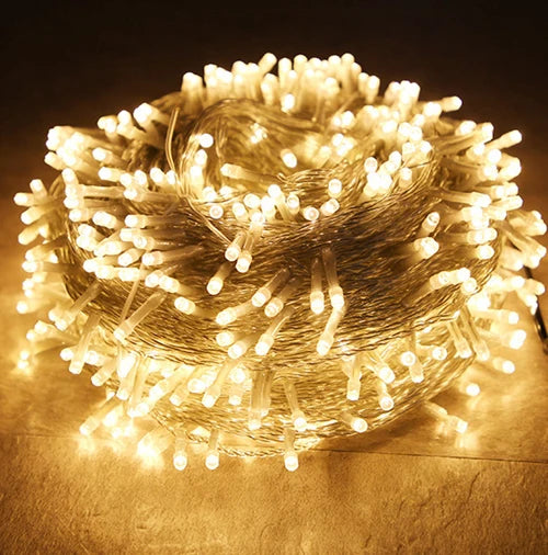 10M String US Standard 110V LED Star String Yellow Pink Green Warm Blue Red White RGB Rainproof 100 Beads String Outdoor Decor