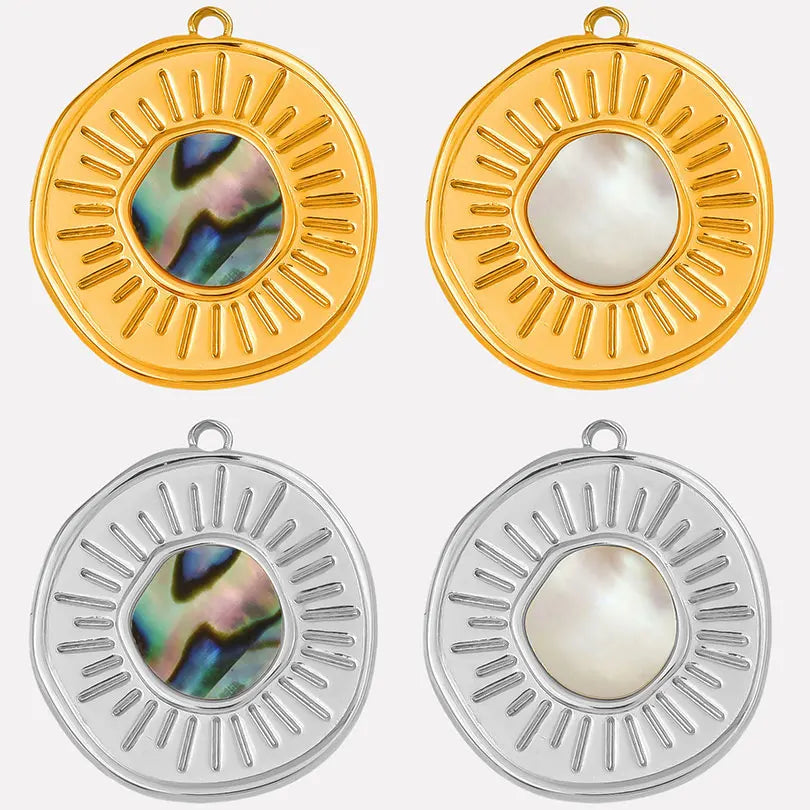 4-5PCS Women Imitation Geometric Stainless Steel Natural Crescent Moon/ Sun/ Heart Pendants