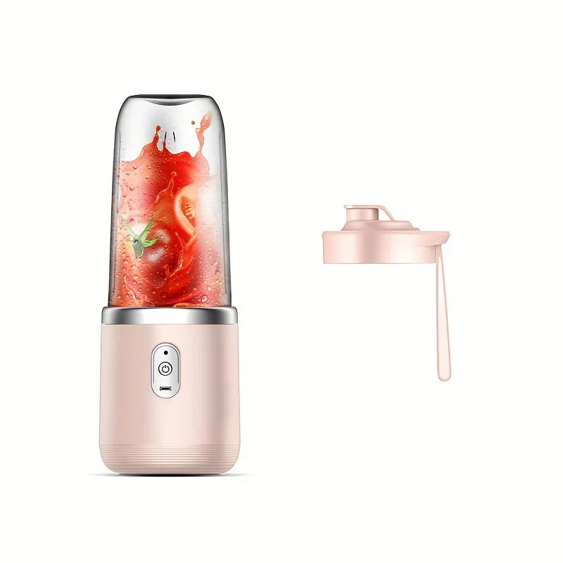Built-In USB Portable 6 Blades Automatic Pulp Ejection Electric Juicers/ Double-Single Cups/Colors-Blue/Pink