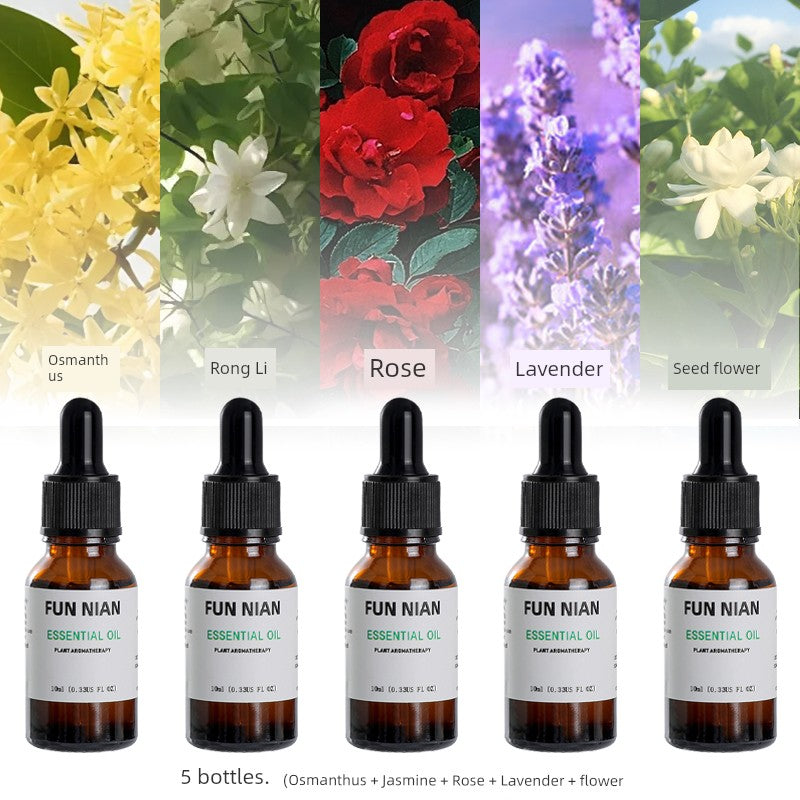 Fun Nian Water-Soluble Plant Aromatherapy Essential Oil Bottle Cap Dropper Design For Humidifier/Colors-Black/Brown/White/Blue/Multicolor