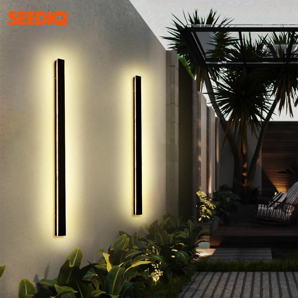 Outdoor Wall Light IP67 Waterproof Modern Wall Lamp AC85-265V Porch Light Gate Light 1800 2000mm Long Black Wall Light Outdoor