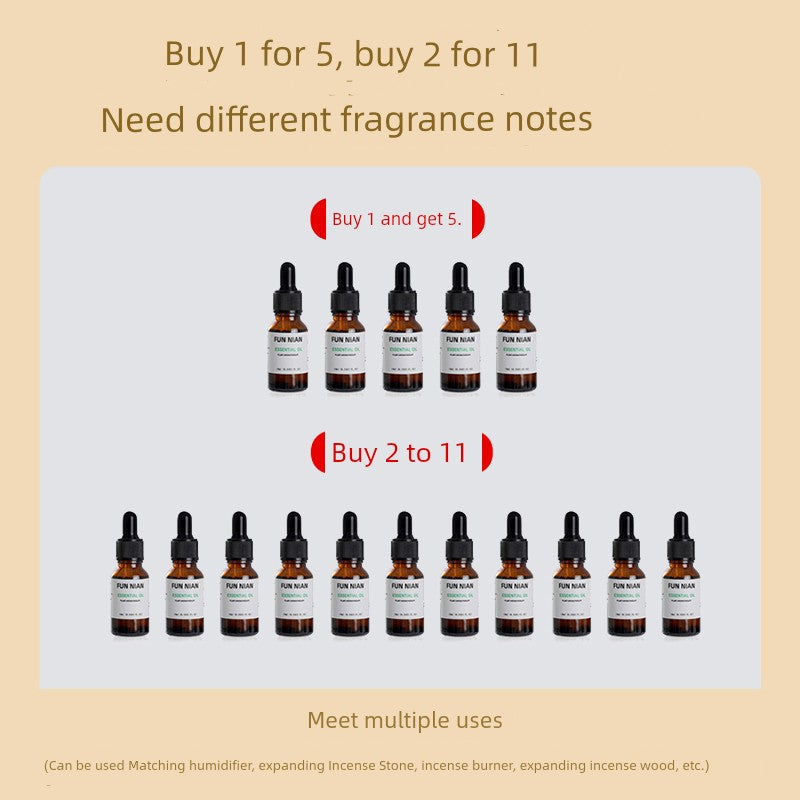 Fun Nian Water-Soluble Plant Aromatherapy Essential Oil Bottle Cap Dropper Design For Humidifier/Colors-Black/Brown/White/Blue/Multicolor