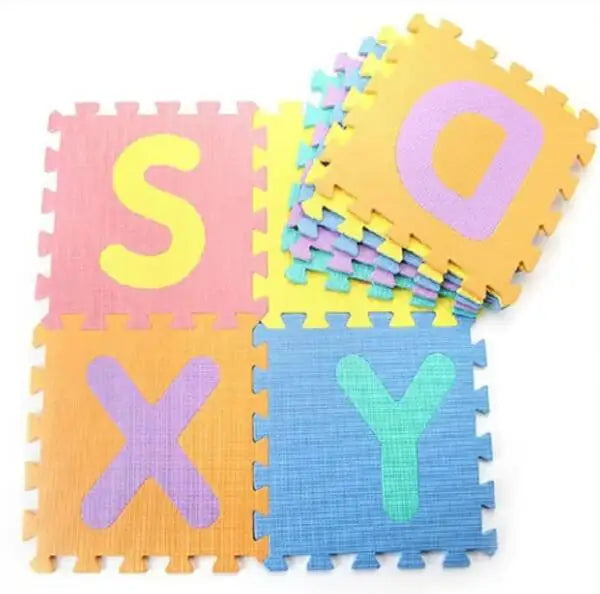 Baby Play Mat Kids EVA Foam Puzzle Carpet 30cmX30cm Interlocking Floor Tiles Educational Alphabet Numbers Activity Game Toys