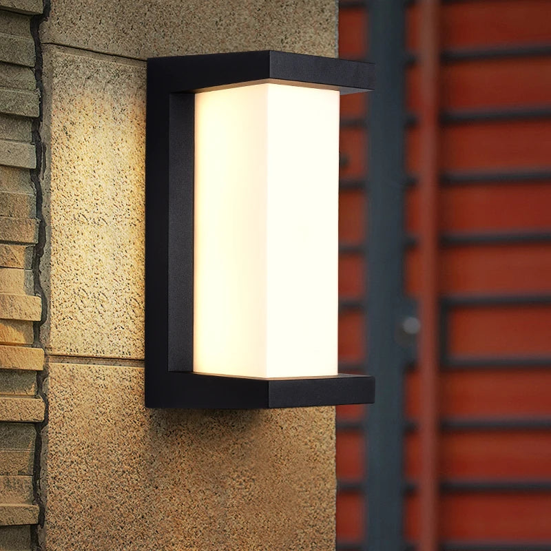 Modern LED Outdoor Wall Lamp IP65 Plastic Waterproof Porch Front Door Sconce Garden Terrace Balcony Exterior Decor Wall Lighting