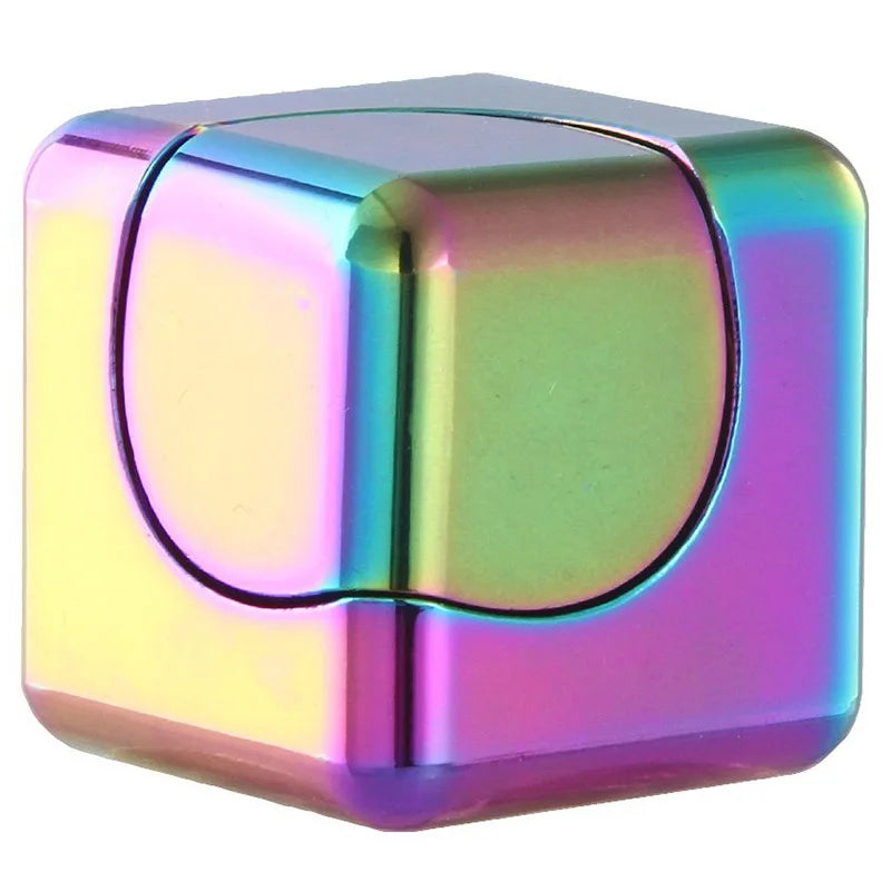 Precision Hand-Eye Square Cube Shape Metal Spinning Top Rotating Twistable Travel Fidget Toys/Colors-Black/Red/Blue/Multicolor/Ages: 13-18 + Years Older