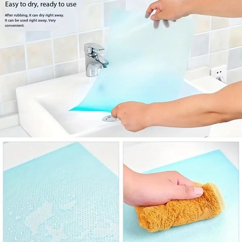 4 PCS Set Kitchen Rectangle Modern EVA Vinyl Rectangle Waterproof Refrigerator Liner Mats/ Size 29 x 45cm/ Colors-White/Blue/Green/Dots/Multicolor