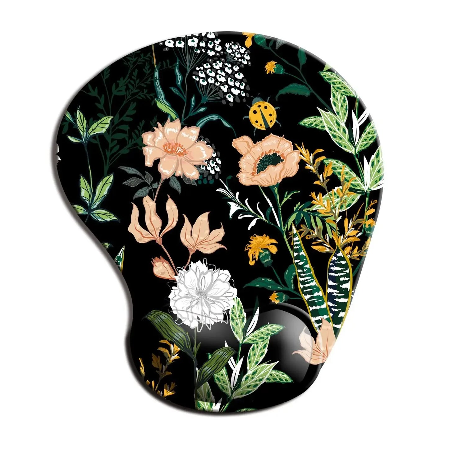 Custom Green Nature Floral Design Silica Gel Wrist Rest Support Non-Slip Rubber Base Computer Mouse Pads