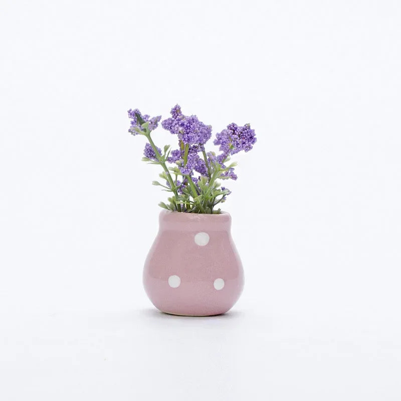 1pcs Creative Magnetic Mini Ceramic Vase 3D Simulation Flower Potted Cute Decorative Fridge Magnet for Kitchen Home Decor
