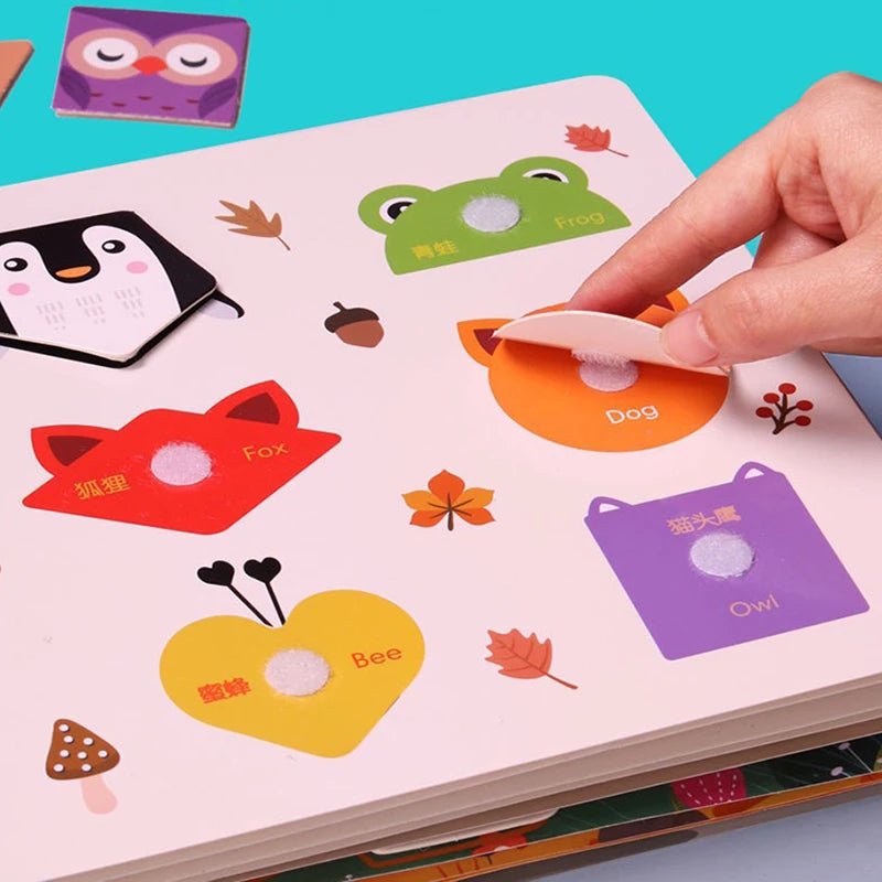 Montessori Kids Plastic Felt Fabric My First Quiet Busy Cardboard Early Education Matching Games Book /Ages: 3-Years-School-Age Older/ 15 Pages Book-30 Pages Book