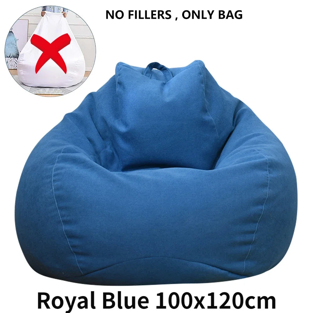 No-EN-Name-Null Adults Removable Inner Liner No Internal PS Bean Filling Large Lazy Seat Bean Bag Replacement COVERS/Color-Purple/Gray/Green/Yellow/Brown