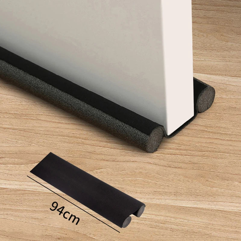 Non-Adhesive Flexible EVA Foam Velvet Fabric Cuttable Round Under Door Draft Stopper Sealing Strips/Colors-White/Gray/Brown/Black