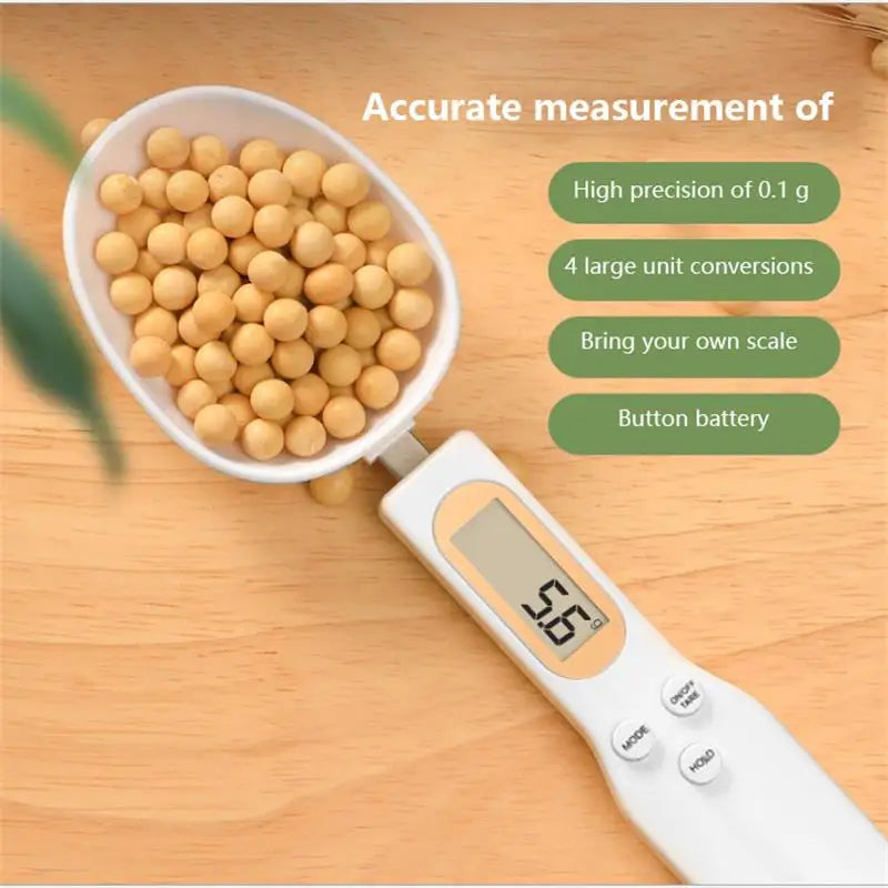 LCD Digital Display Plastic Measurement Adjustable Weighing Spoons/ Colors-White/Pink/Green/Gray/ Red