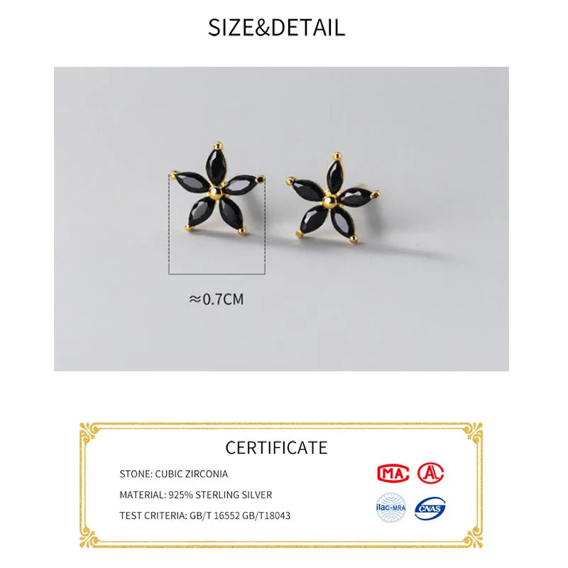 INZATT Real 925 Sterling Silver Colourful Zircon Star Stud Earrings For Women Party Trendy Fine Jewelry Minimalist Accessories