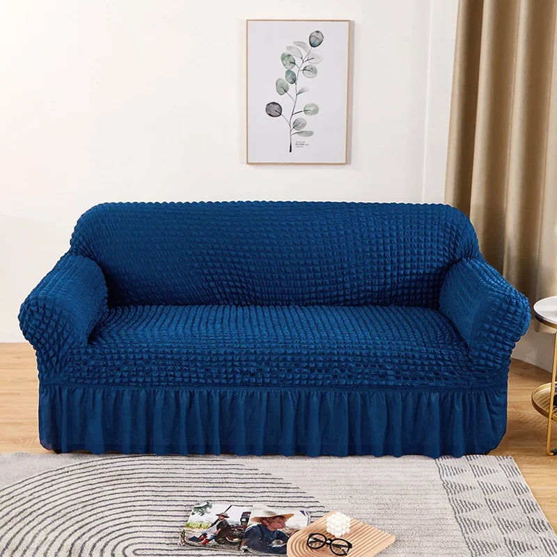1-4 Seaters Small-X Large Solid Color Printed Polyester-Spandex Elastic Stretch Sofa L-Shape Slipcovers/Colors-Gray/White/Beige/Brown/Pink/Red