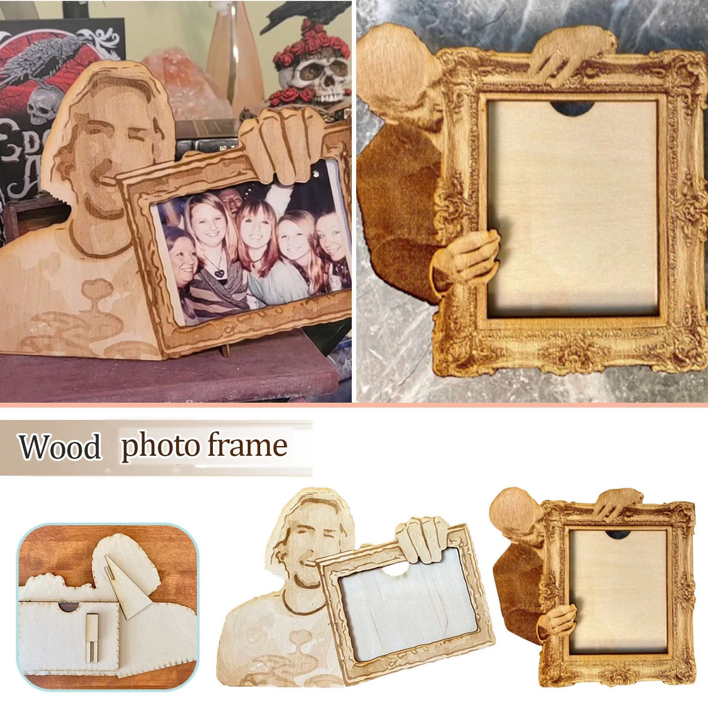 The Original Look At This Photograph Picture Hilarious-Funny Personalized Wood Rectangle Picture Frames/Colors-Brown/Beige