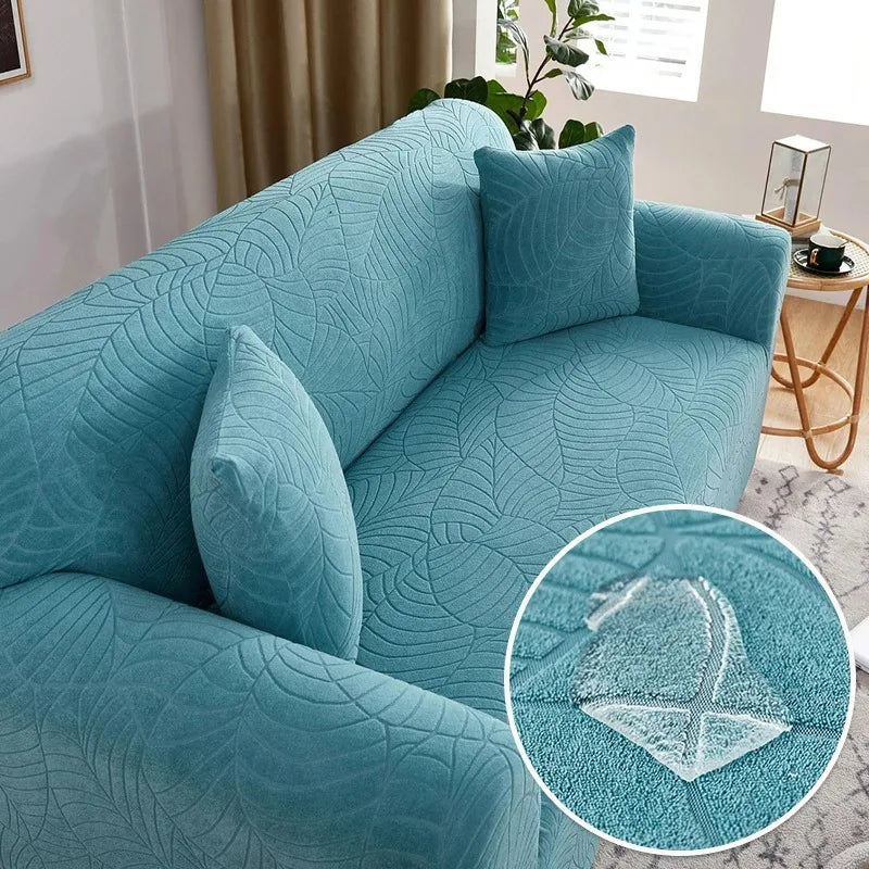 L-Shaped Jacquard Polyester Fabric Fall-Winter Elastic Stretch Sofa Covers /Colors-Gray/Beige/Geometric/Green/Red