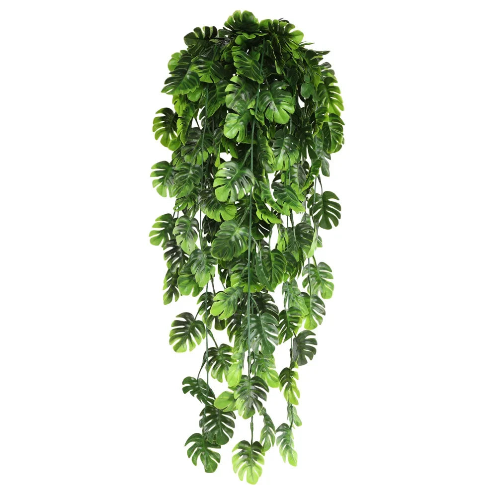 Green Outdoor Artificial Polypropylene Plastic Non-Flowering Hanging Persian FERN Vines Leaves
