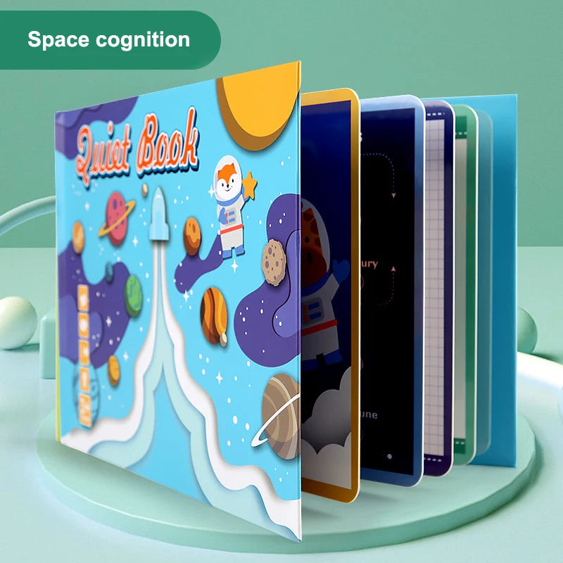 Montessori Kids Plastic Felt Fabric My First Quiet Busy Cardboard Early Education Matching Games Book /Ages: 3-Years-School-Age Older/ 15 Pages Book-30 Pages Book
