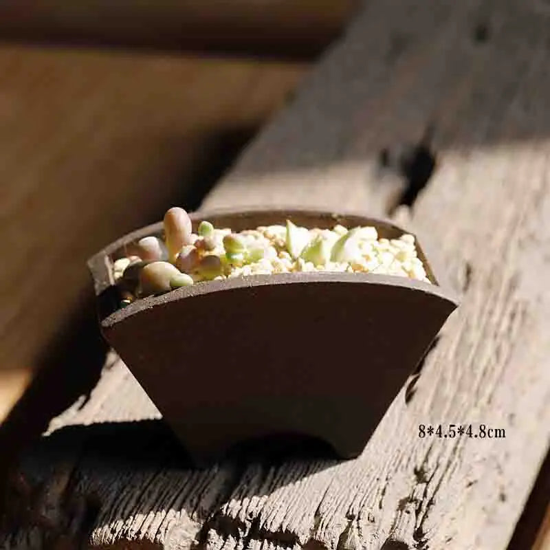 Yixing Purple Sand Flower Pot Mini Succulent Thumb Flower Pot Creative Home Chinese Small Bonsai Pot Decorative Flower Pot LE337
