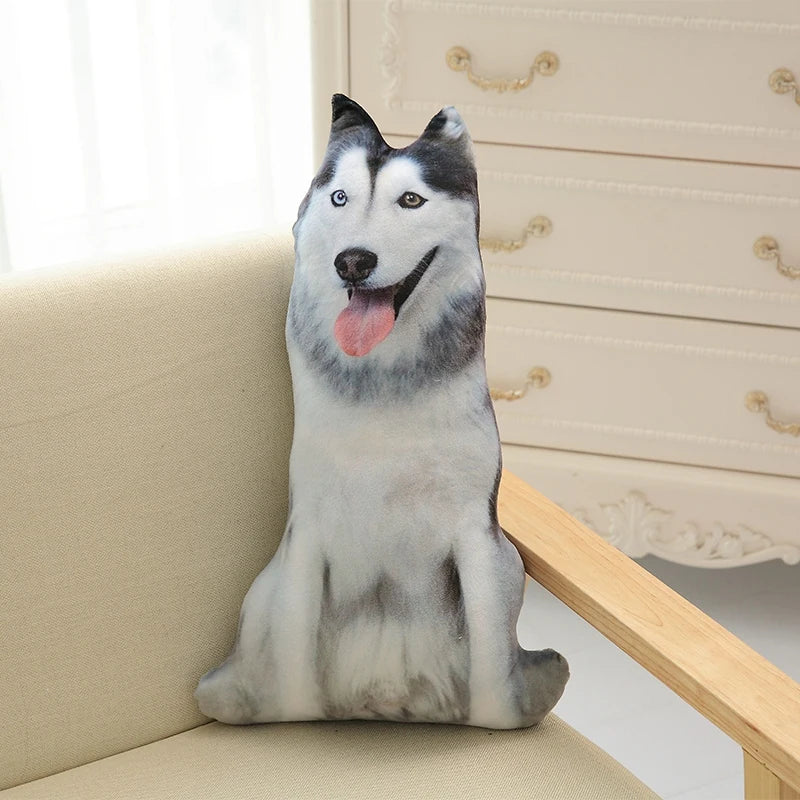 Soft Plush Realistic Cute 3D Cat-Dog Stuffed Animal Cotton Filling Pillows/Ages: 13-18 Years Old + Adults