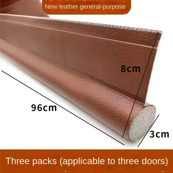 Non-Self-Adhesive Sound-Wind-Light-Bug Proof Cuttable Velcro PU Fabric Under Door Acoustic Round Foam Sealing Strips/Colors-Brown/Gray/Black/White