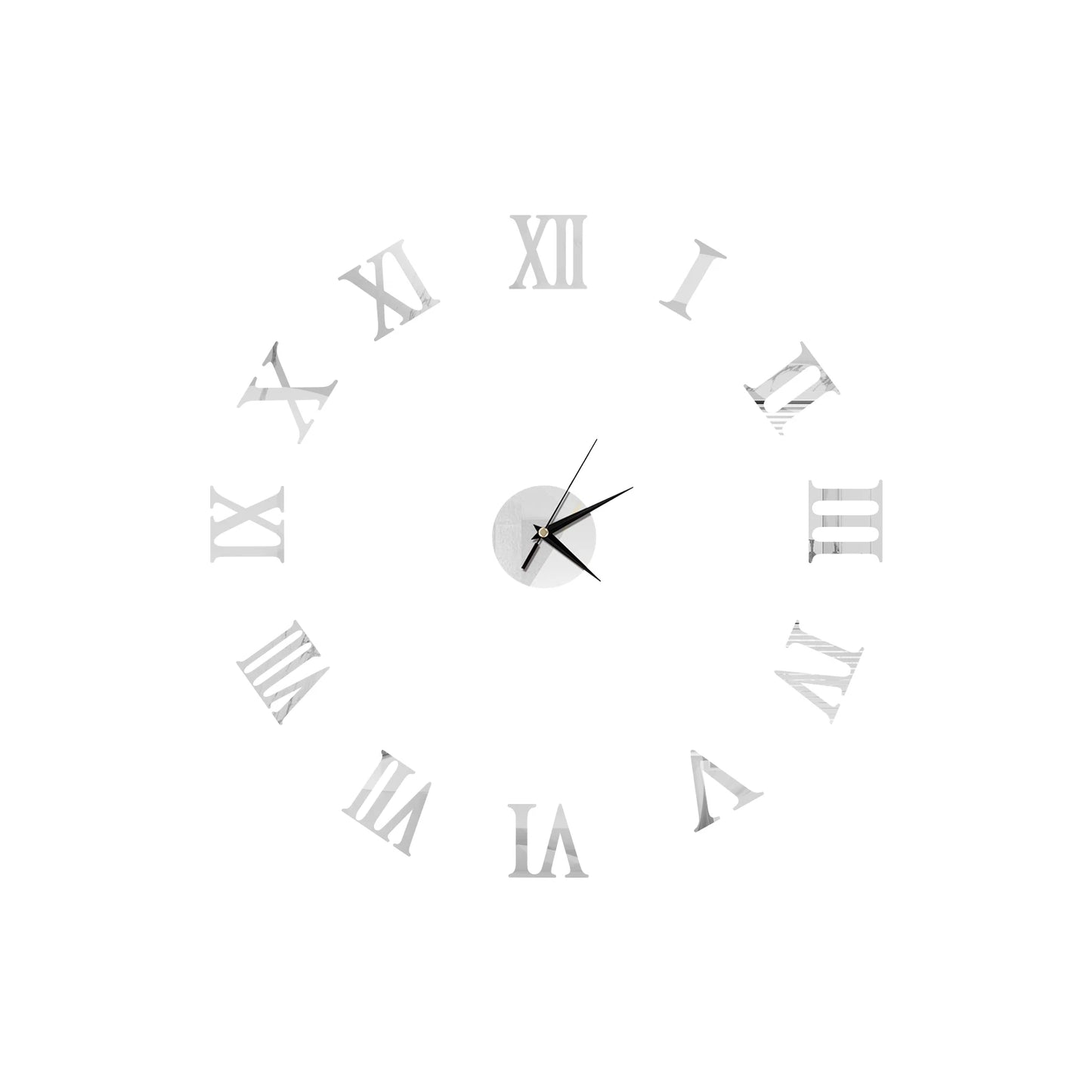 Self-Adhesive Waterproof Vapor-Proof Non-Toxic Safe Acrylic 3D Mirror Wall Clock Decals/Colors-Black/Silver/Gold