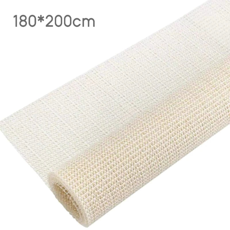 KOU-JIANG Modern Soft Comfortable Geometric Checkered Grid-Design Silicone Gel-Plastic Non-Slip Base Gripping Under Rug Pads/Hand Washable Recommend