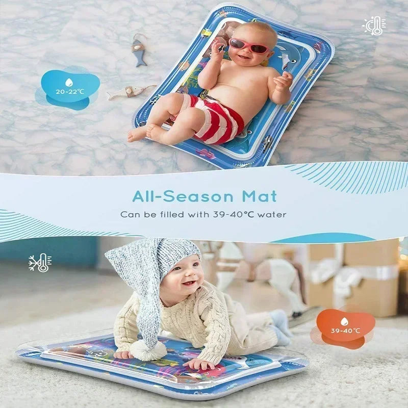 Babies-Preschooler Portable Round-Rectangle Warm-Cold Waterfilled Play Plastic Inflatable Air Cushion Leak-Proof Magic Tummy Time Mats/Colors-Ages: Newborn 0-3 Years Old/ Colors-Blue/Multicolor/Animal