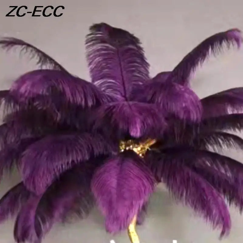 Modern Resin Gold Iron Tree-Like Trunk Base LED Ostrich Feather Up-Down Shade Standing Table Lamps/Colors-White/Pink/Blue/Orange/Black/Gold