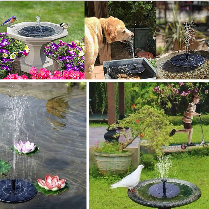 Mini Solar Water Fountain Pool Pond Waterfall Fountain Garden Decoration Outdoor Bird Bath Solar Powered Fountain Floating Water