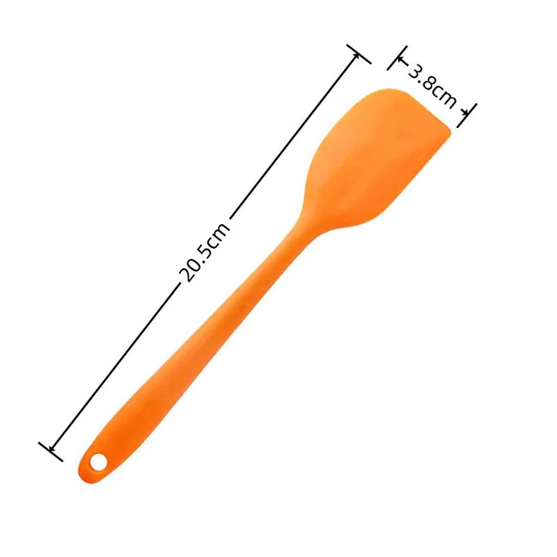 Kitchen Small Heat Resistant Integrated Soft Silicone Spatulas/With Hook Hole/Colors-Red/Blue/Green/Orange/Pink