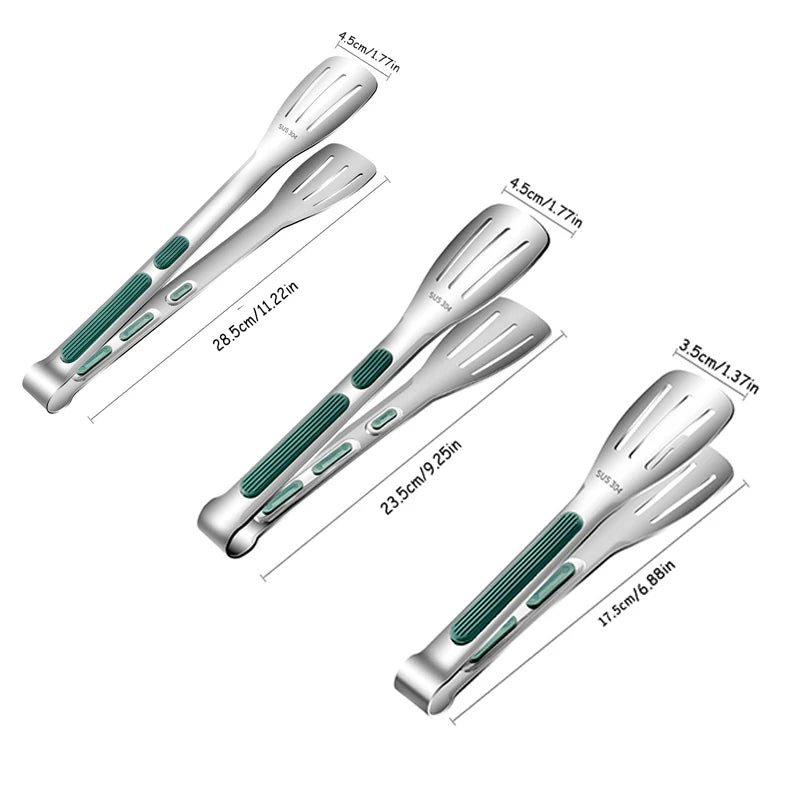 7-9-11 Inch Kitchen Non-Slip Stainless Steel Cooking Tongs