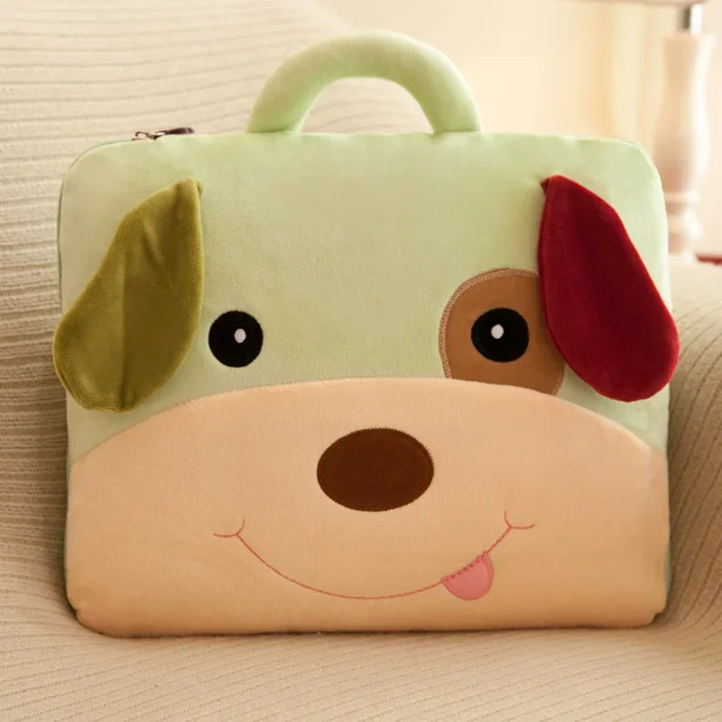 100% Polyester 2 in 1 Pillow Quilt Dual-Use Nap Animal Pillow W/ Multifunctional Folding Blanket