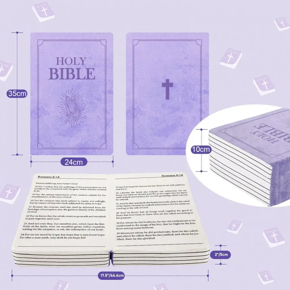 Realistic Bible Shaped Soft Non-Fading Cotton Polyester Wear-Resistant Throw Pillows/Colors-Purple/Khaki/Blue/Brick Red/Light Green