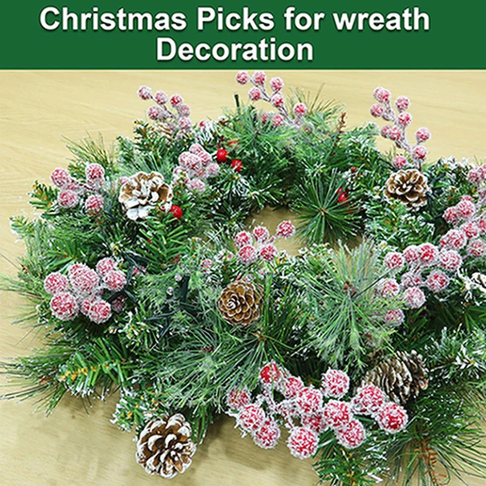Artificial Flowering PVC Holly Branches/Colors-Red/Green/Floral