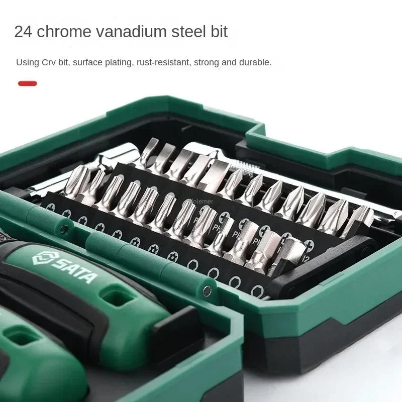 SATA Ratchet screwdriver set 38 in 1 Portable Mini Wrench with Various Bits and Socket Repair Tools Hand Tools