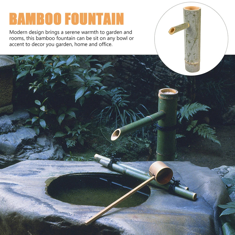 Bamboo Water Fountain Bamboo Water Recycling Decorative Fountain for Fish Tank Plants Patio Accessories Modern