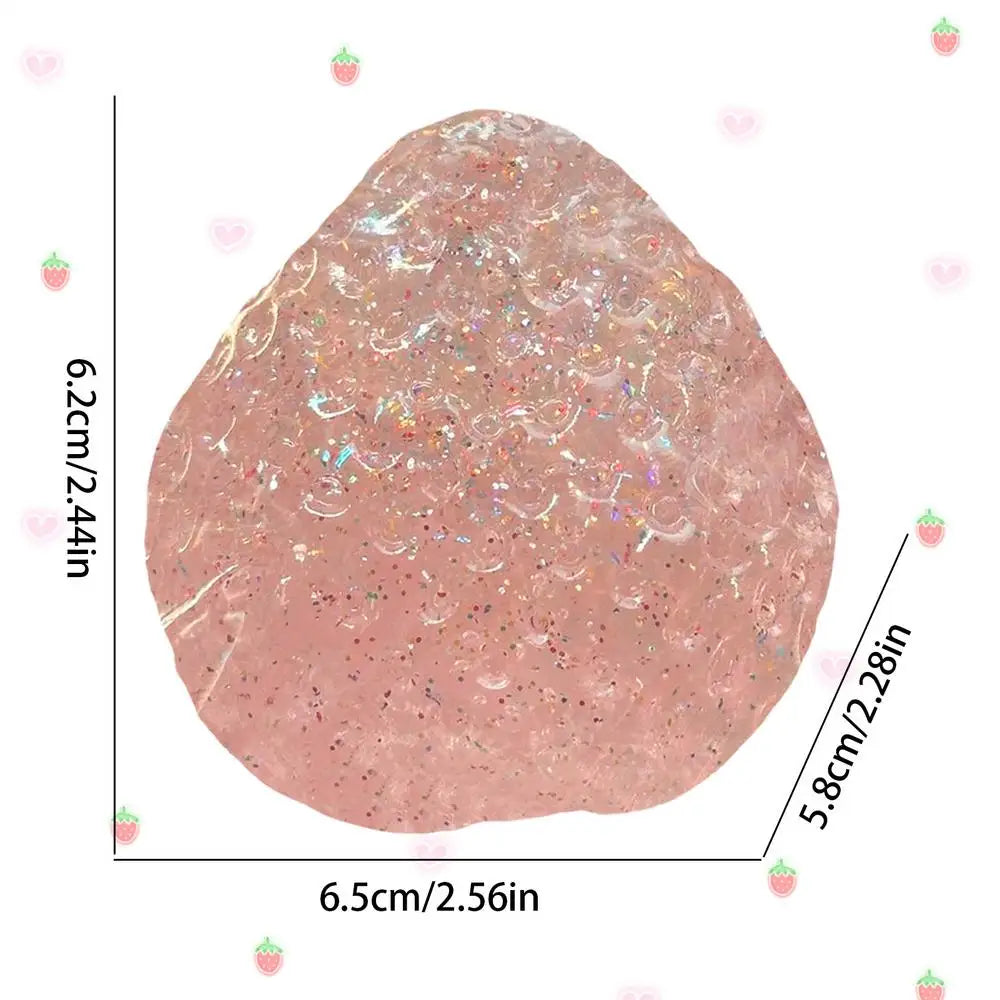 TPR Plastic Cute Squishy Realistic Red-Pink Strawberry Mochi Squeeze Simulating Slow Rebound Anxiety-Stress Relieving Fidget Toys/Ages: 13-18 + Years Older