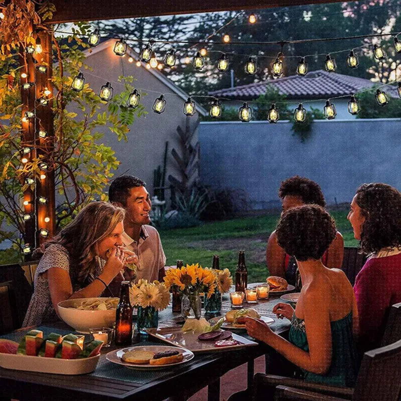 10/20/30/40 Led Lantern String Lights Mini Kerosene Lamp For Outdoor Patio Garden Holiday Wedding Party Christmas Decorations