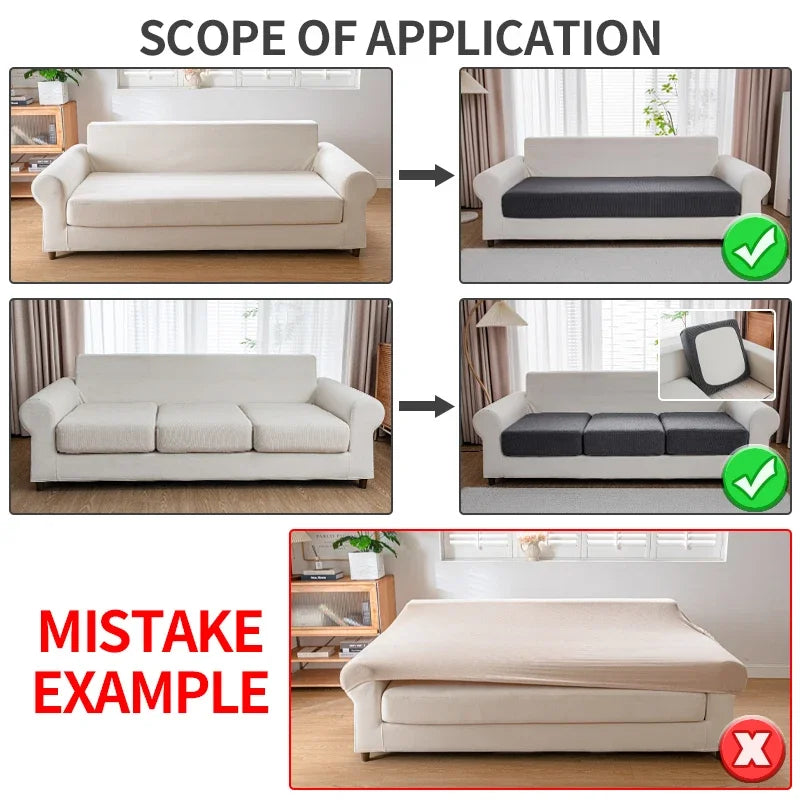 L-Shape Mirror Waterproof Jacquard Stretch Sofa Slipcover/Colors-Black/Beige/Gray/Geometric