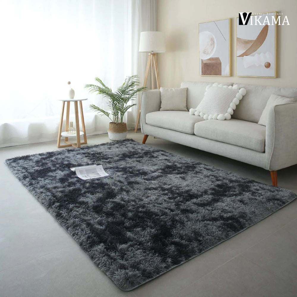 Modern Soft Plush Hand-Machine Washable Indoor Non-Slip Fade Resistant Polyester Rainbow Solid Color Rugs/Colors-Pink/ Gray/ Beige,/Multicolor/Blue/10 Sizes To Choose