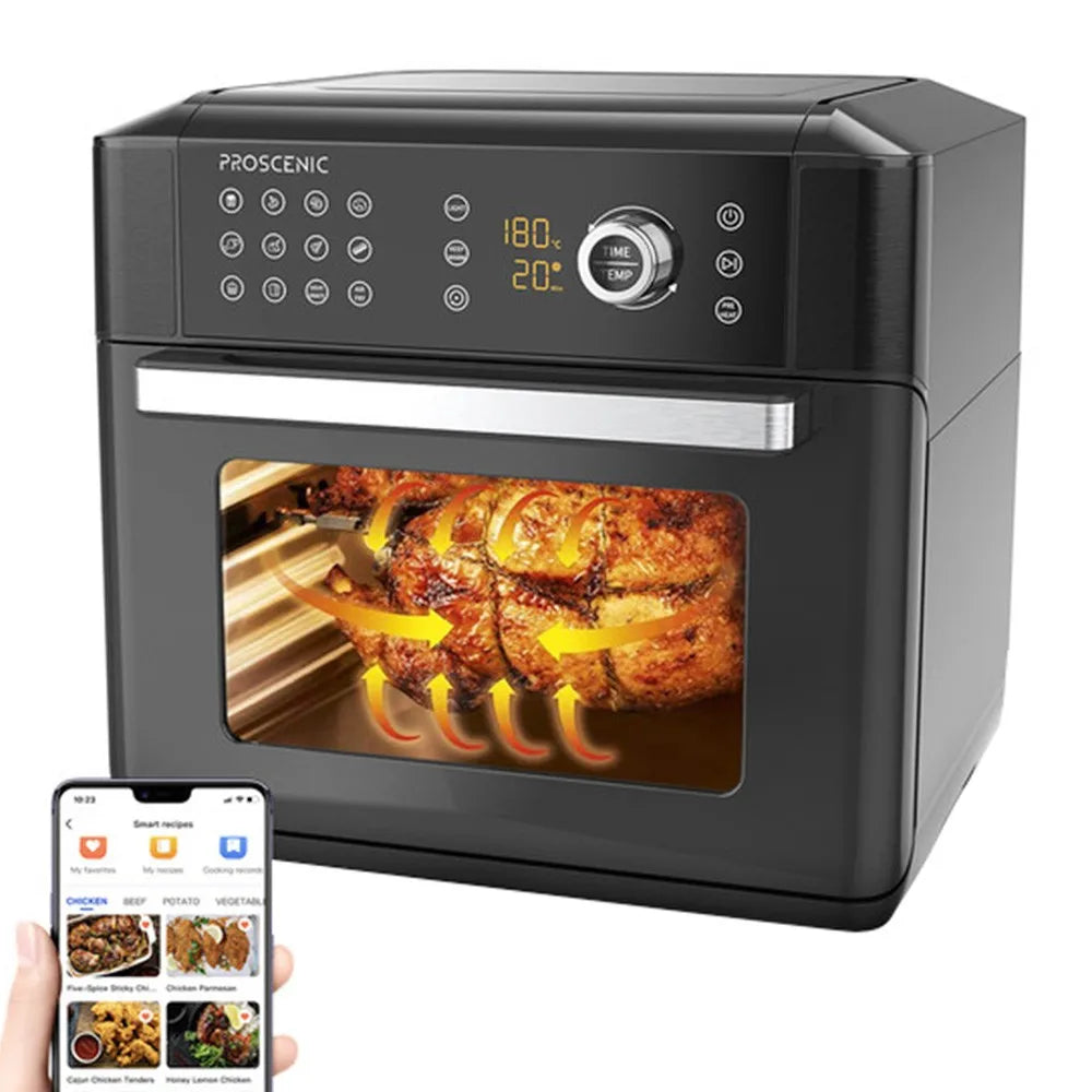 Proscenic Glass See-Through Window Door 12-In-1 Large Non-Stick Air Fryer Oven