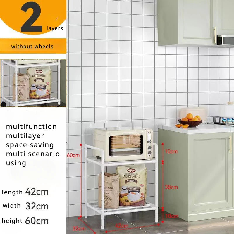 Small Kitchen Storage Cart w/ Wheels/Colors-White/Black